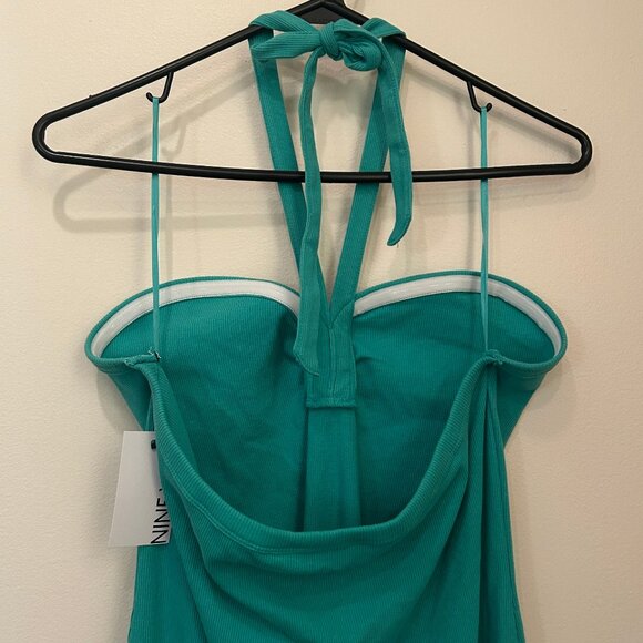 NWT Nine West seafoam green ribbed knit halter dress sz XXL - Picture 7 of 14